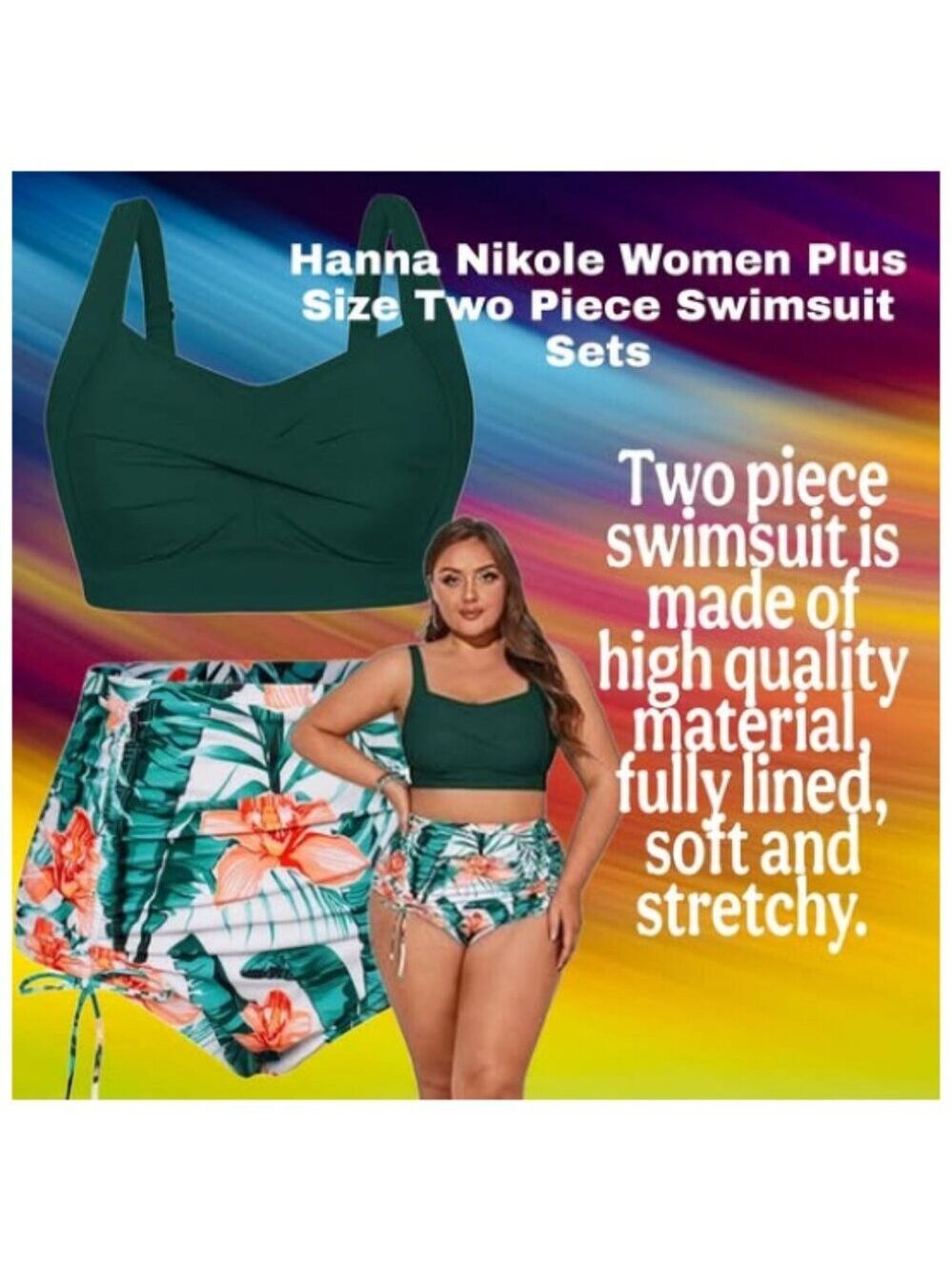 **Hanna Nikole** Plus Size Two Piece Swimsuit 20W NWT